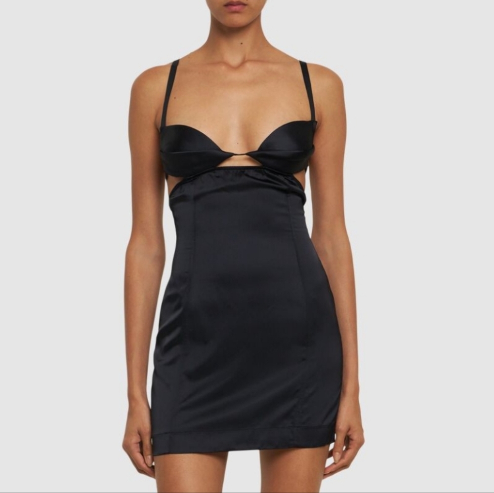 Nensi Dojaka Cutout Draped Bra Mini dress Black Large